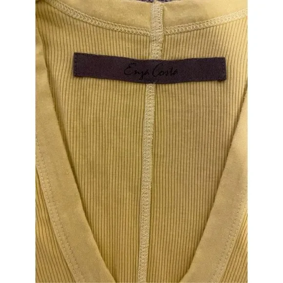 ENZA COSTA Knit Long Sleeve Fitted U Top in Acid $225 - Picture 7 of 7